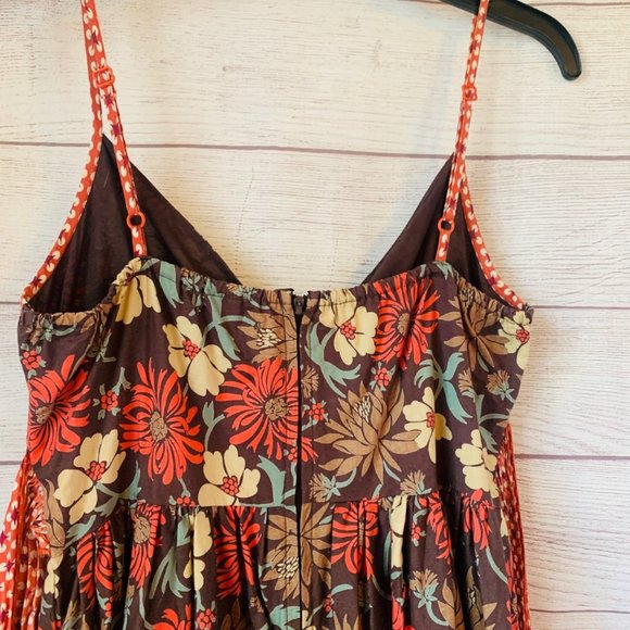 American Rag Floral Pattern Dress with Spaghetti Straps Thick Long Tie Size M - Picture 8 of 12